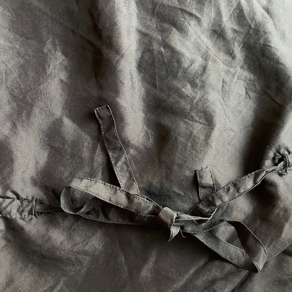 Vivienne Tam Black Silk Pearl Button Short Sleeve Dress Top Puff Sleeves Size XS - Picture 5 of 6